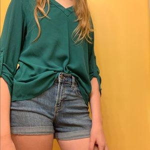 Dark green airy blouse